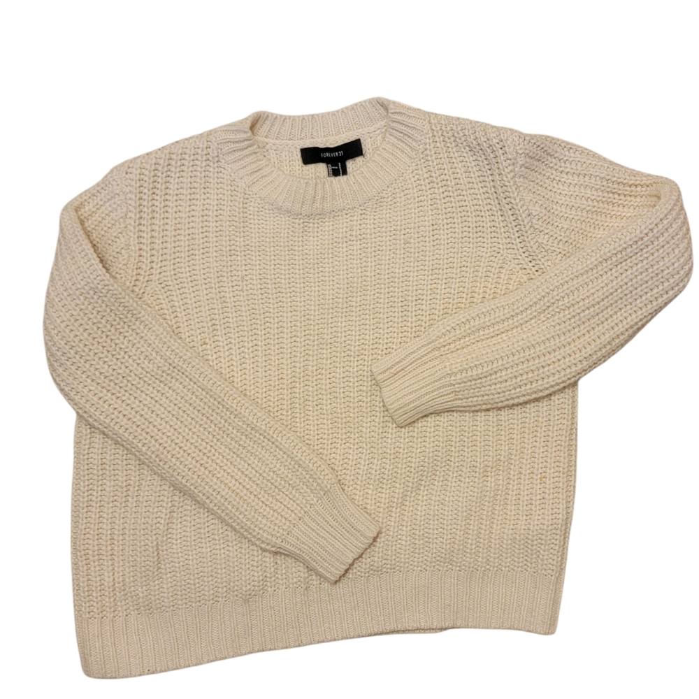 Forever 21 | Cream knit sweater Small